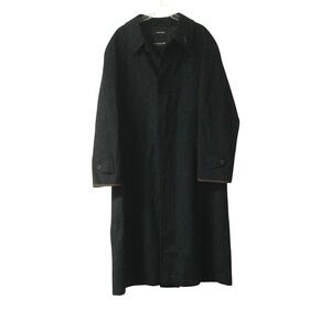 Vintage Schneider Salzburg Black Wool & Alpaca Trench Overcoat for Men Size 40